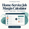 Home-Service Job Margin Calculator — illustrated digital download cover; artwork is conceptual